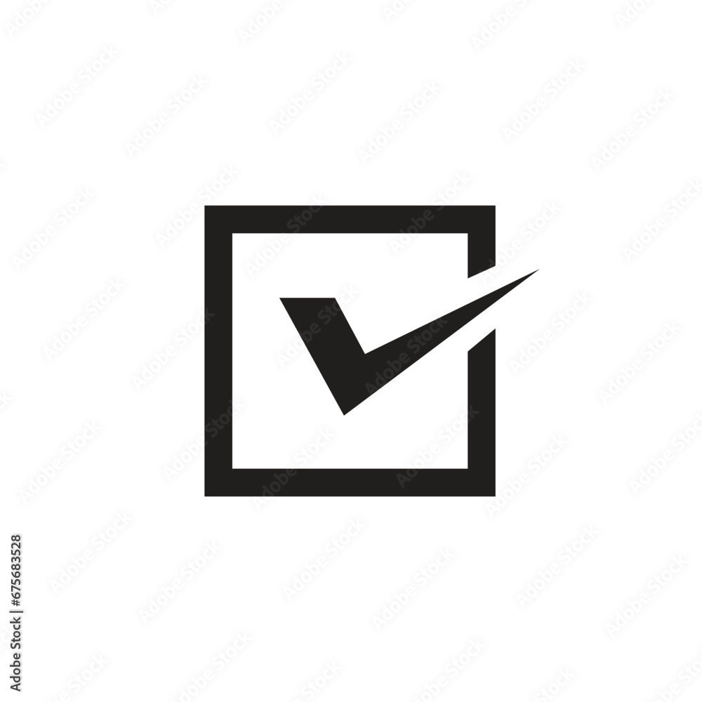 Vector right checkmark box, Approvement concept icon vector Vector right checkmark box, Approvement concept icon vector