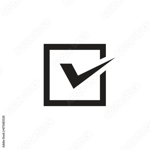 Vector right checkmark box, Approvement concept icon vector