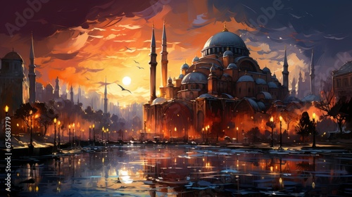 Hagia Sophia Winter, Ultra Bright Colors, Background Images , Hd Wallpapers photo