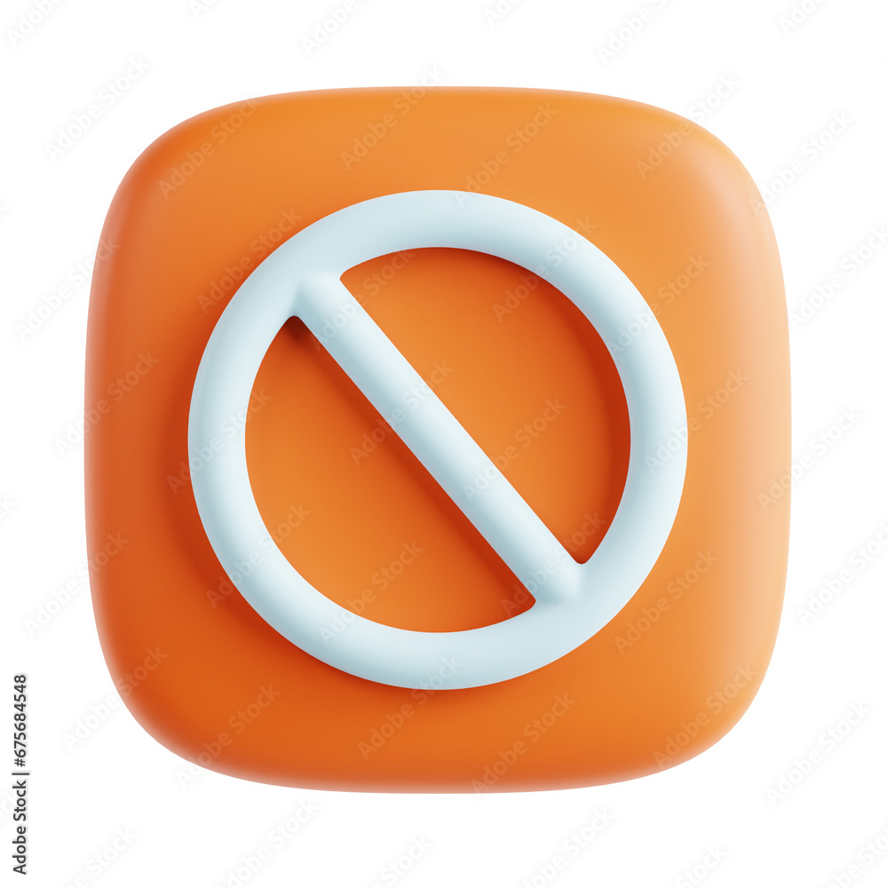banned 3D Button Illustration