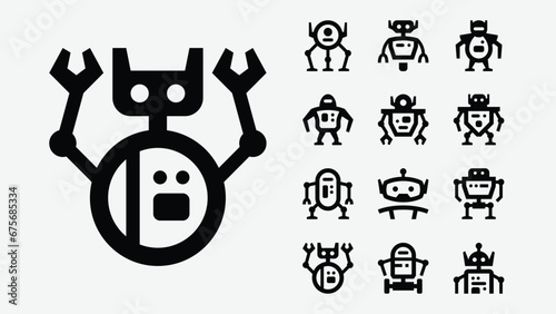 Robot Outline Icons