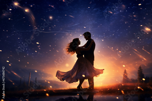 Dancing Under the Starlit Sky: A Couple's Magical Valentine's Moment