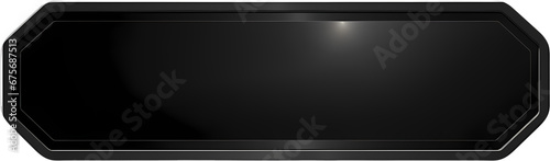 Metal perforated background with black oval glass button. 3d illustration.