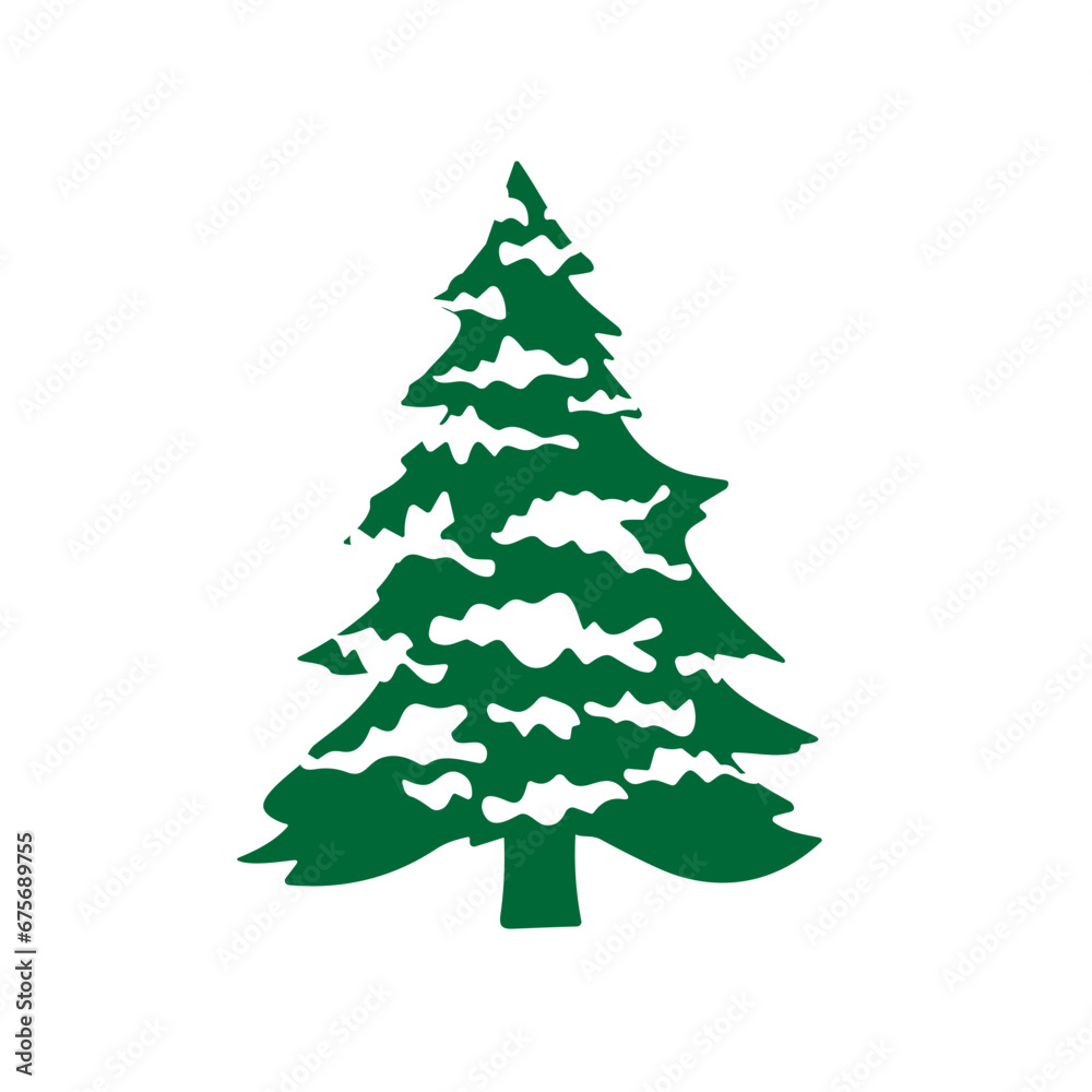 snow tree vector set decoration snow tree vector set decoration