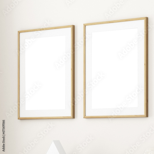 Two wood frame mockup  A4 © MockupsShop
