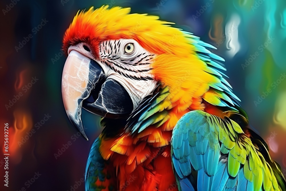 Vibrant Macaw in Full Feathered Glory