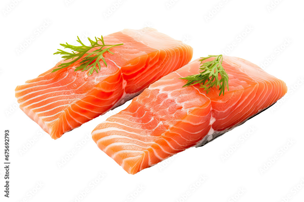 Fresh Salmon Fillets on isolated transparant backgorund Fresh Salmon Fillets on isolated transparant backgorund