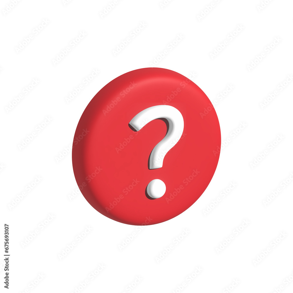 The question sign button isolated red color The question sign button isolated red color