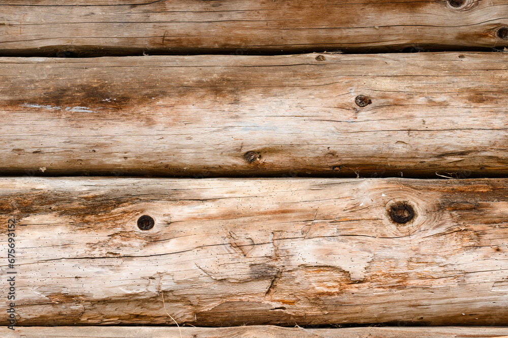 Obraz premium Brown wall background with horizontal timber