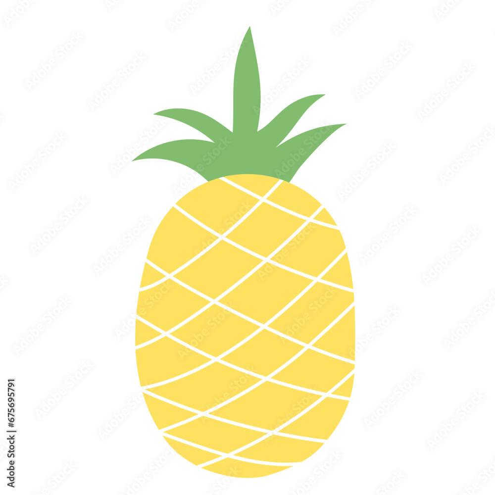 Pineapple icon.Tropical fruit symbol isolated on white background.Hand draw doodle ananas graphic vector illustration. Pineapple icon.Tropical fruit symbol isolated on white background.Hand draw doodle ananas graphic vector illustration.
