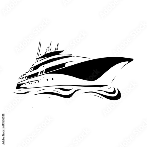 Illustration of silhouette of a cruise ship