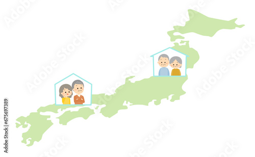 田舎で暮らす高齢の親を心配する老夫婦
