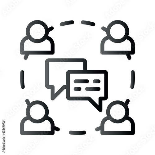 Very Clear black gradient vector ICON on white background for business and infographic designs