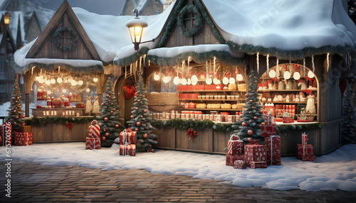 christmas market with christmas decorations and gifts © msroster
