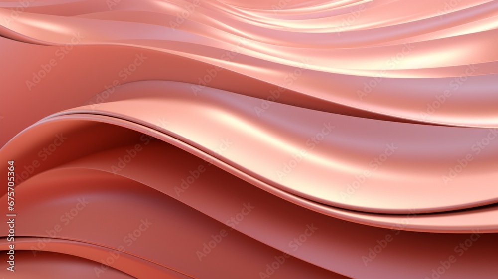 Rose Gold Radiance on 3D Wavy Textured Background with Geometric Surface. Different Color. Rose Gold Radiance on 3D Wavy Textured Background with Geometric Surface. Different Color.