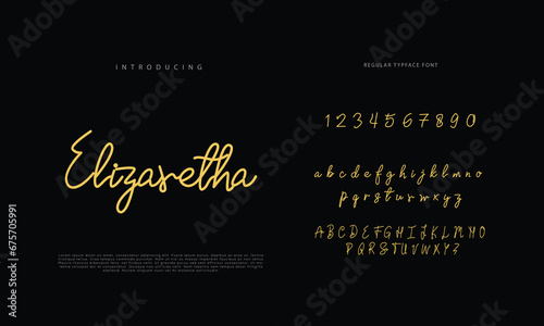 Handwritten Script font. Hand drawn brush style modern calligraphy cursive typeface. Hand Lettering and Custom Typography alphabet for Designs: Logo, Greeting Cards, Poster. Vector Brush type set. 