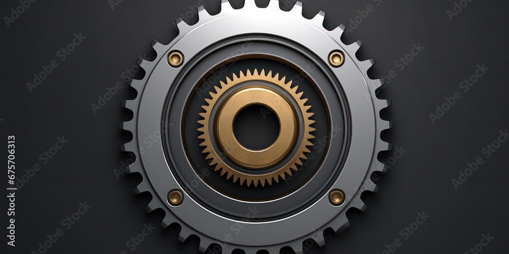 Top view of a blank gear bearing mockup, providing a versatile template for displaying designs or logos on mechanical parts. Top view of a blank gear bearing mockup, providing a versatile template for displaying designs or logos on mechanical parts.