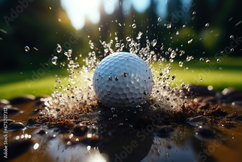 super slow motion of golf club hitting a golf ball