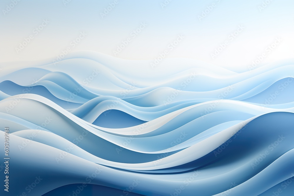 Fototapeta premium a blue hill, surrealistic biomechanics, photo-realistic landscapes, streamlined forms, light blue and white, dreamy landscapes