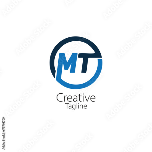 M T TM MT logo letter logotype icon font monogram.MT Logo Design Template Vector Graphic Branding Element.