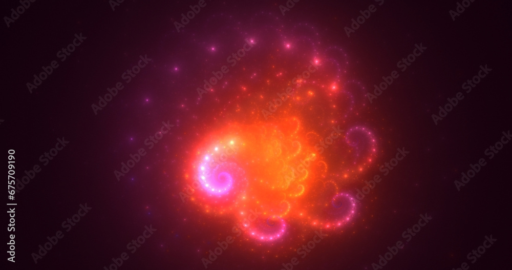 3D manual rendering abstract fractal light background