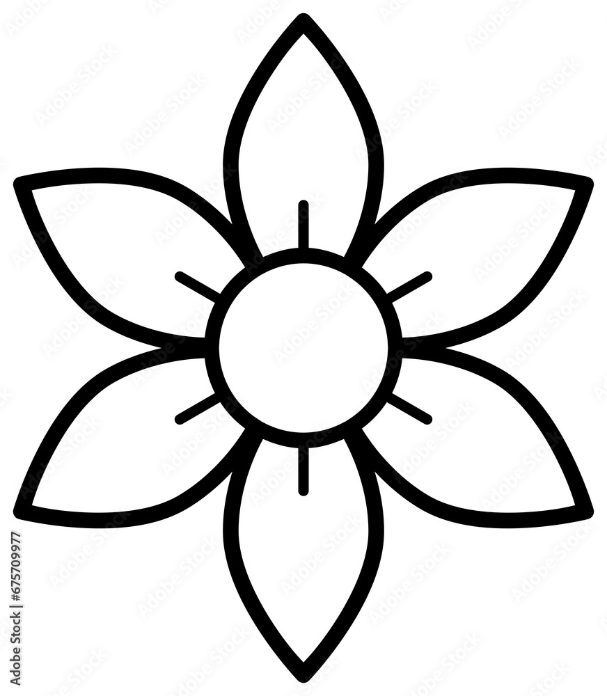 Flower icon outline. Bloom illustration.
