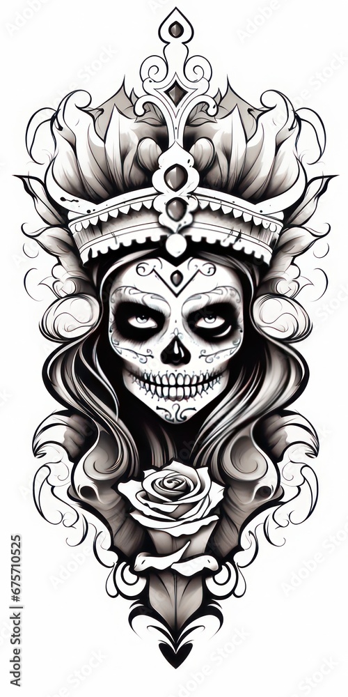 Retro Tattoo old school white and black color. Retro Tattoo old school white and black color.