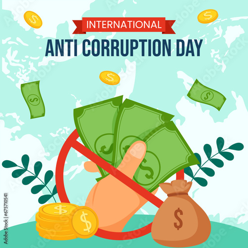 Anti Corruption Day Social Media Illustration Flat Cartoon Hand Drawn Templates Background