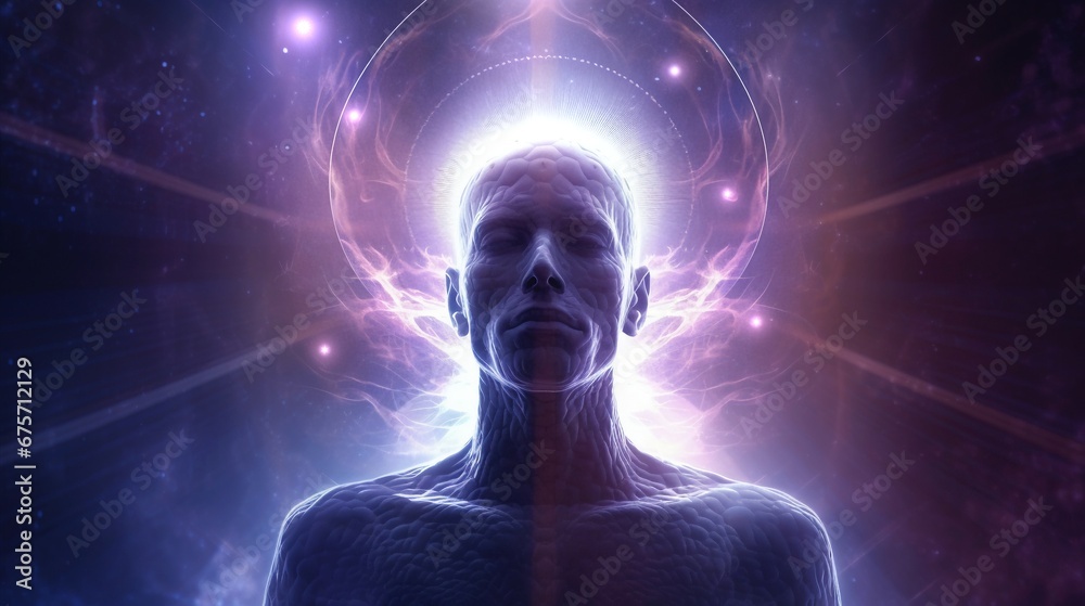 Awakening the Superpower Within: Vibrant Human Form Radiating Cosmic Consciousness Self-Discovery Awakening the Superpower Within: Vibrant Human Form Radiating Cosmic Consciousness Self-Discovery
