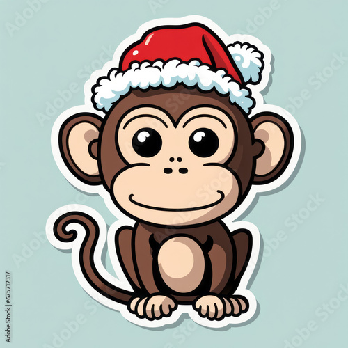 Weihnachten mit Tieren, Sticker, generated image