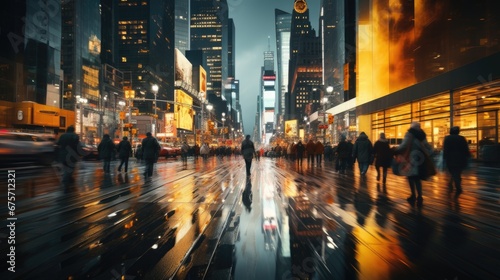 Creative ultra wide angle photography of New York City streets  high blur  long exposure photography  cinematic