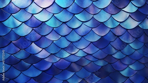 Sapphire Serenity. Swoosh Abstract, Fish Scale Tiles on a Natural Stone Wall. 3D Textured Background with Polished Blocks. Blurred Geometric Surface Wavy Background.