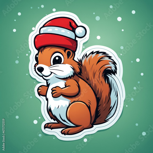 Weihnachten mit Tieren, Sticker, generated image © Hickendorf