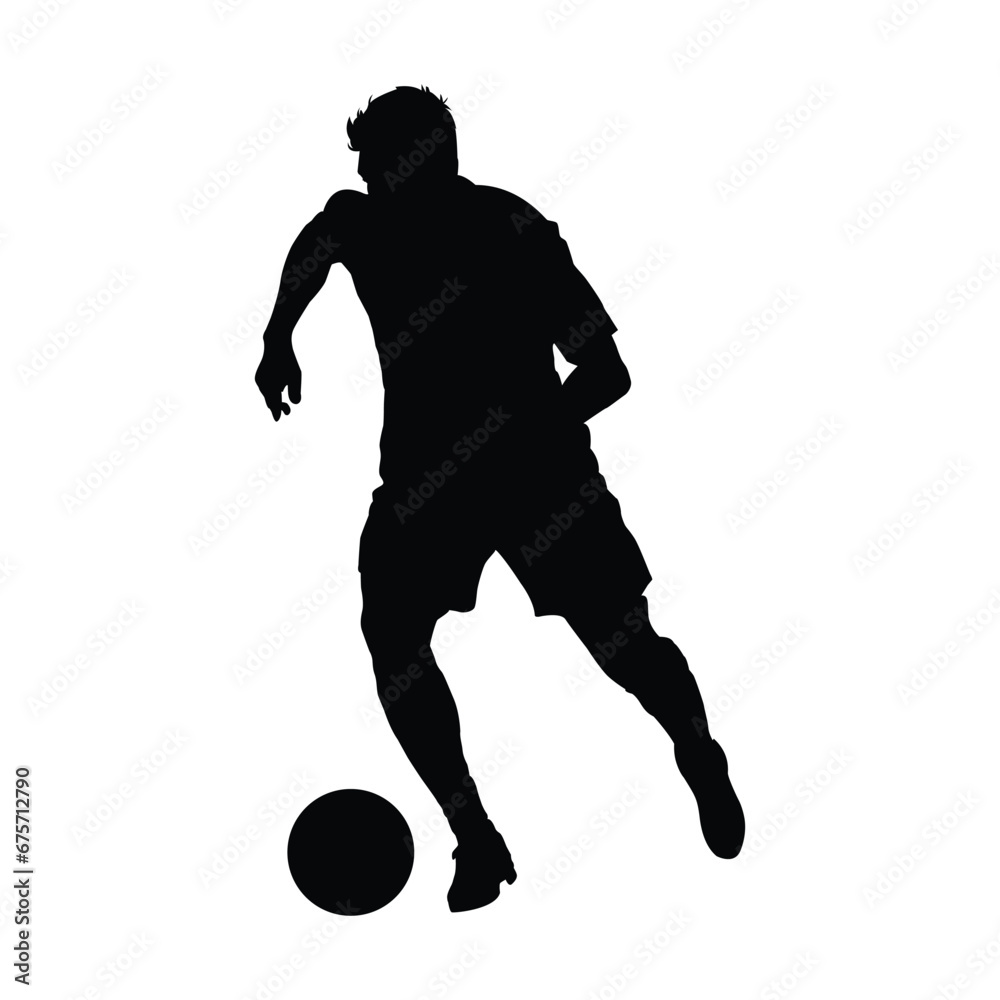 Soccer Player Silhouettes on White Background Soccer Player Silhouettes on White Background