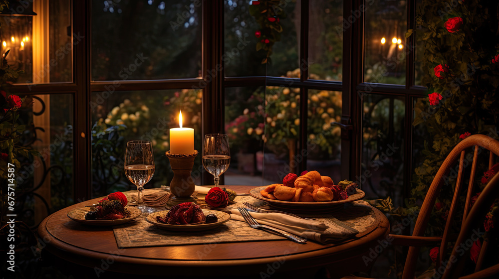 Candlelight dinner for two people Candlelight dinner for two people