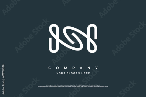 Initial Letter NS Logo or SN Monogram Logo Design Vector