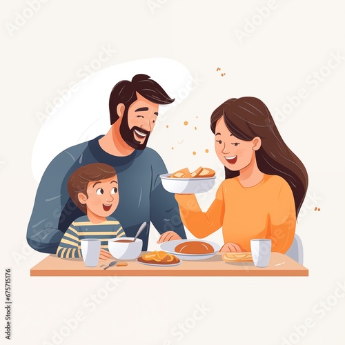 A Family Having Breakfast Together at Home