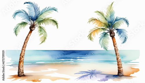 Summer Vacation Watercolor  A Symphony of Beach Vibes