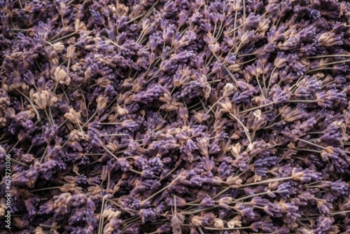 Dried lavender closeup background. Summer violet spa flower plant. Generate Ai