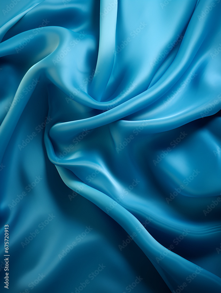 Soft blue textured silk fabric abstract background 