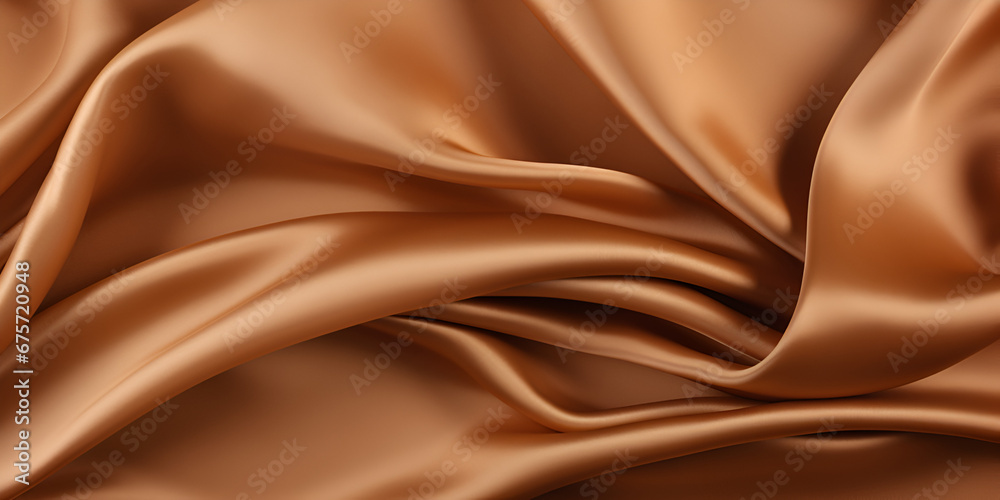 Brown textured silk fabric abstract background 