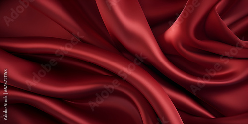 Dark red textured silk fabric abstract background 