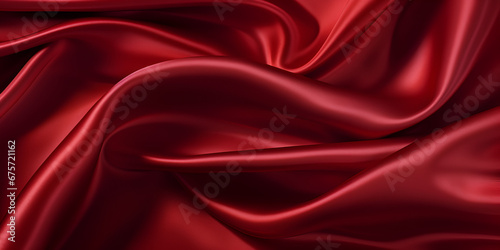 Dark red textured silk fabric abstract background 