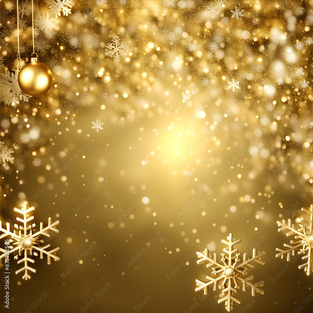 Gold sparkling christmas background with snowflakes Gold sparkling christmas background with snowflakes