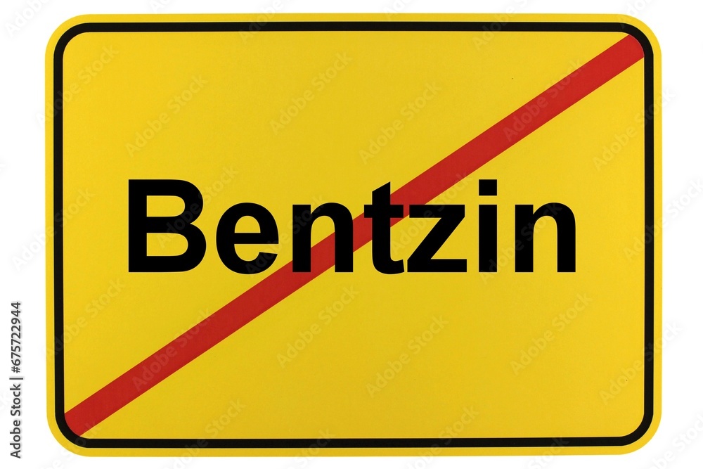 Fototapeta premium Illustration eines Ortsschildes der Gemeinde Bentzin in Mecklenburg-Vorpommern