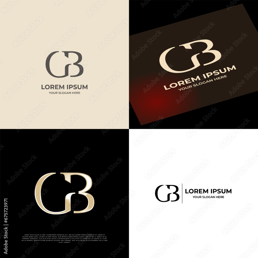 Naklejka premium GB Initial Modern Luxury Logo Template for Business
