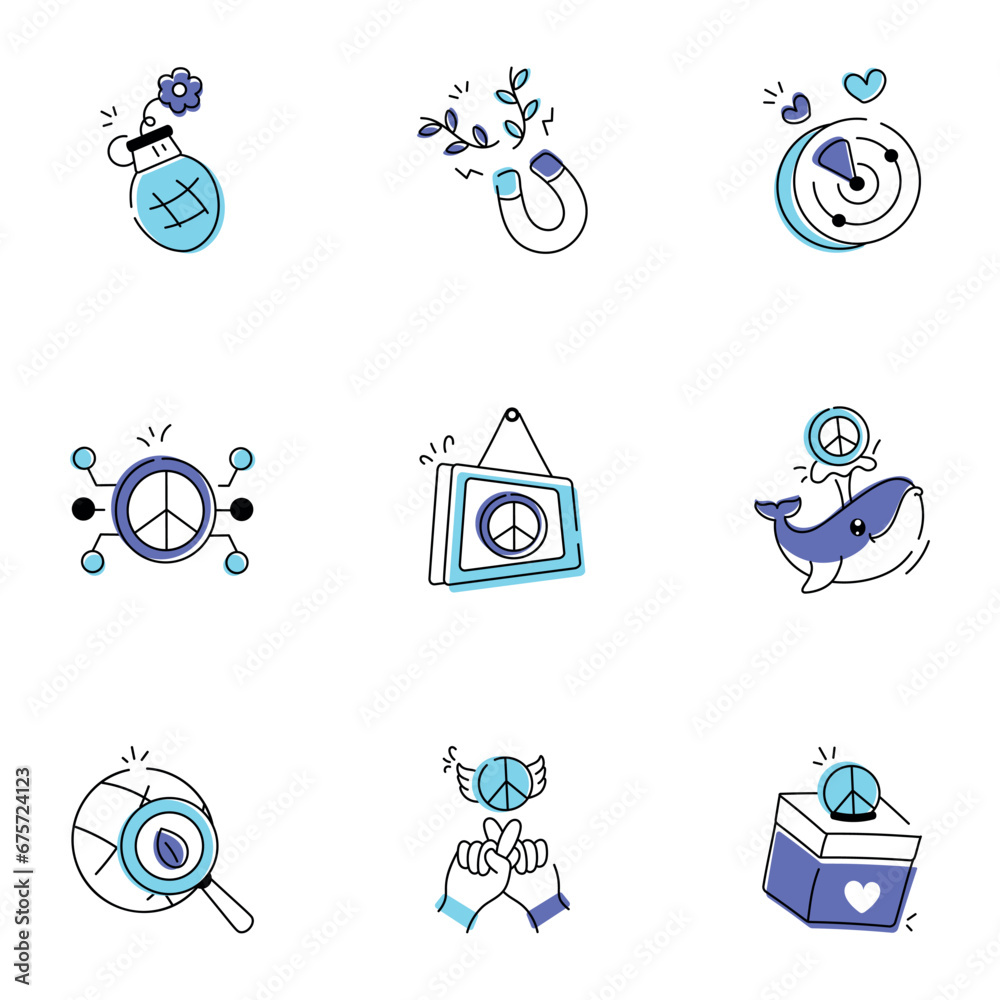 Collection of Peace Day Doodle Icons
Collection of Peace Day Doodle Icons