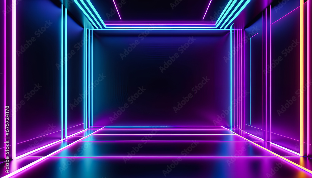 colorful background filled with square lines in neon hues, generative AI colorful background filled with square lines in neon hues, generative AI