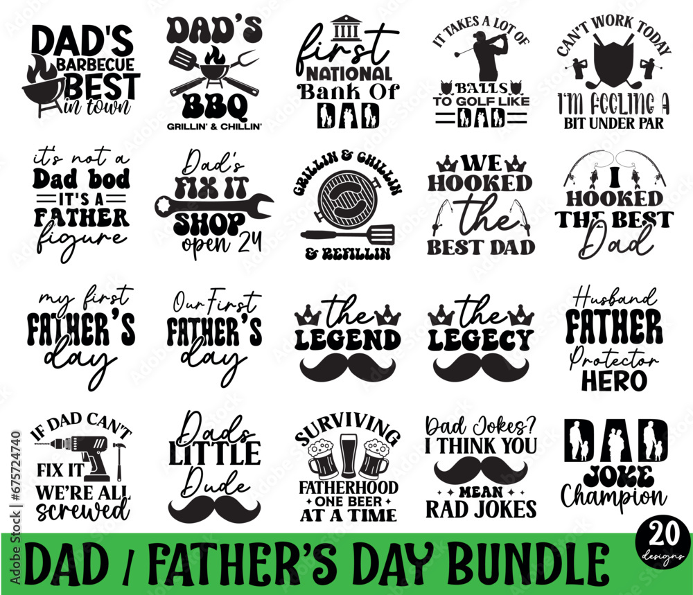 Obraz premium Father's day SVG bundle