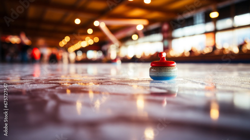 Curling, winter sports, ice sports on the ice rink.